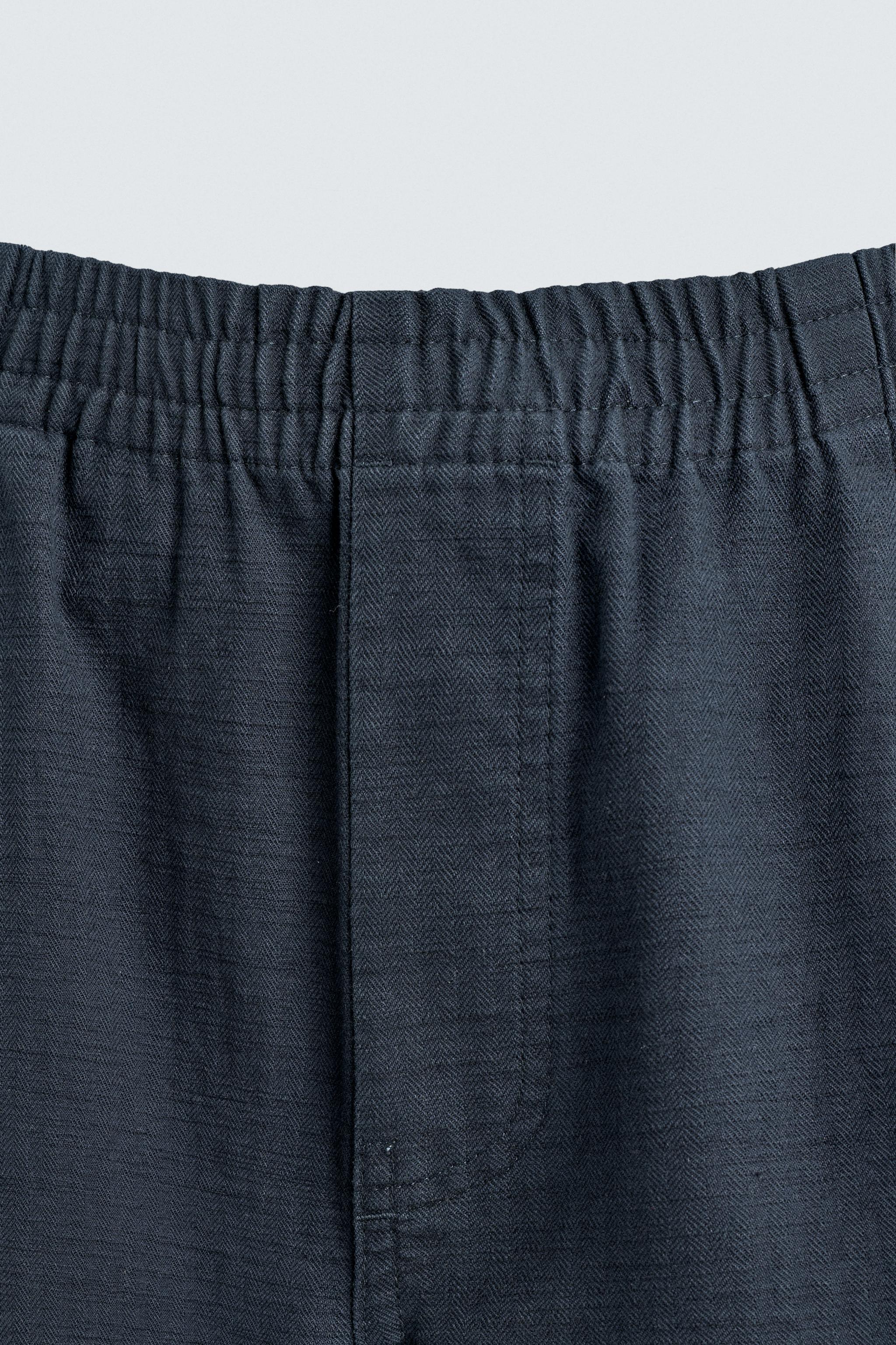 HERRINGBONE RELAXED FIT PANTS